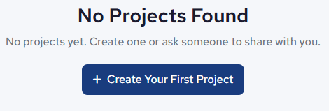 Equip Landing Screen Create First Project Button.png