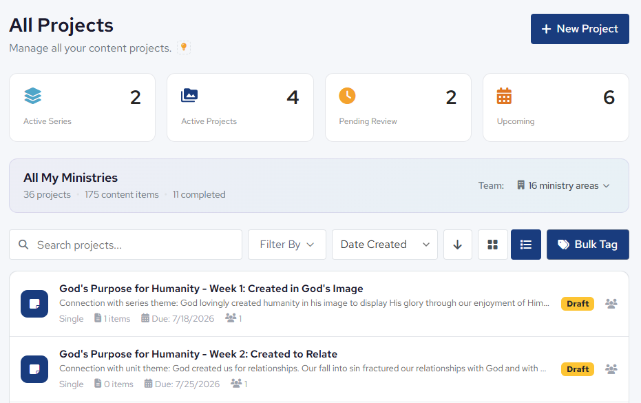 Equip All Projects Landing Screen diplaying Active Work.png